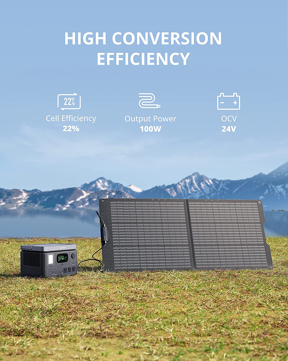 GROWATT Portable Power Station Generators: VITA550 Solar Generator (Solar Panel Optional) with 538Wh LiFePO4 Battery,1 Hour Fast Charging, 600W (1200W Surge) Output for Outdoor Camping/RVs/Home Use