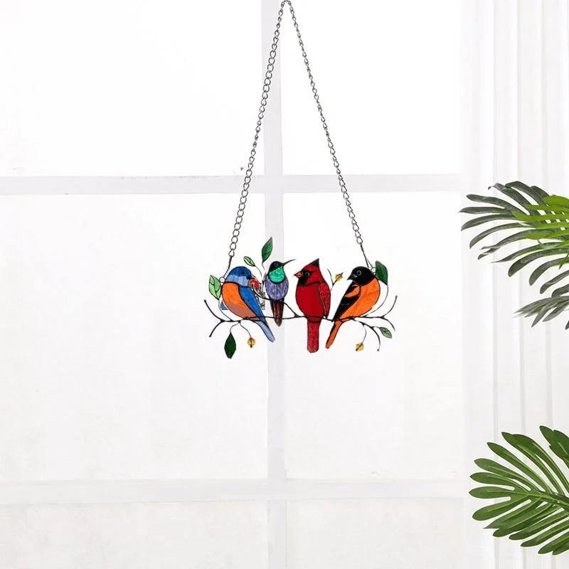 🐦🔥 Last Day 70% OFF-Birds Stained  Window  Panel Hangings🎁