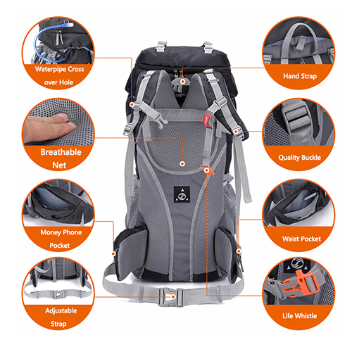 60L Outdoor Large Backpack Camping Travel Bag