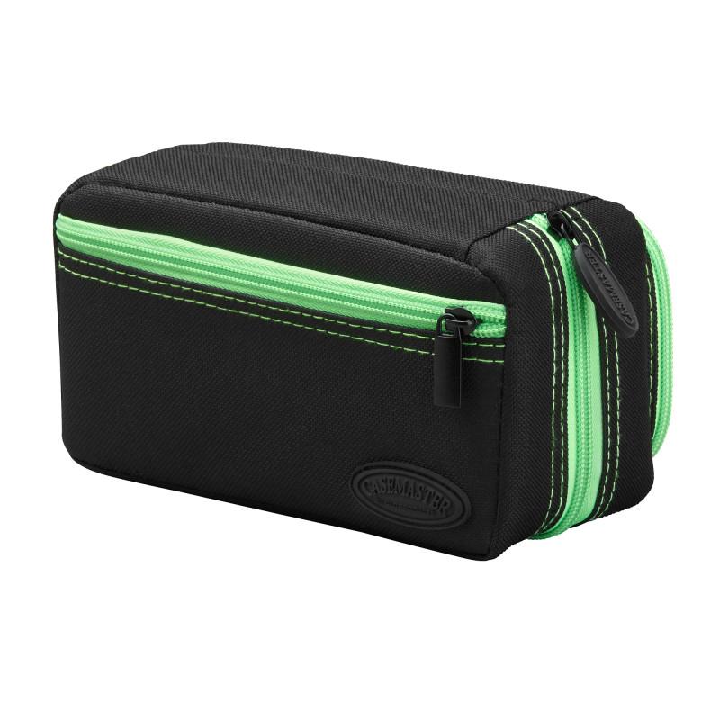 Casemaster Plazma Pro Dart Case Black with Green Trim and Phone Pocket