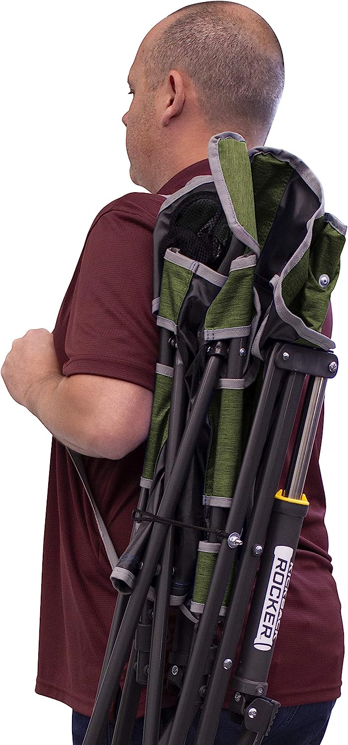 Outdoor Freestyle Rocker Portable Rocking Chair & Outdoor Camping Chair, ergonomic Nylon, Indigo Blue