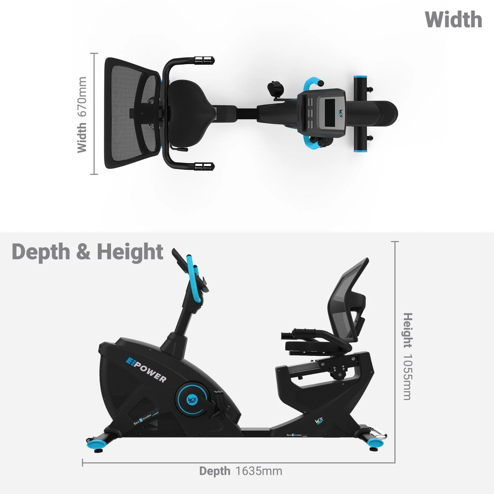 E-Power Cardio Reclining Exercise Bike Machine Magnetic Cycle Fitness