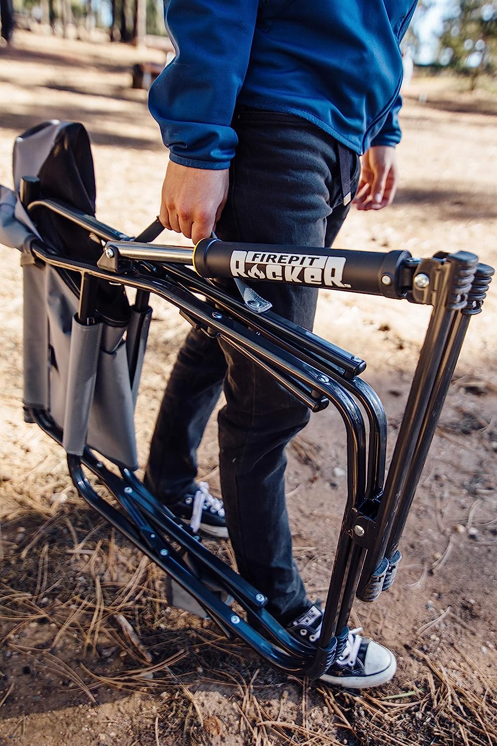 Outdoor Freestyle Rocker Portable Rocking Chair & Outdoor Camping Chair, ergonomic Nylon, Indigo Blue