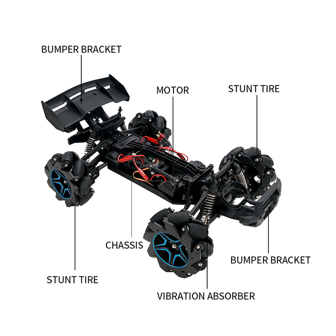 RC Car 1/10 45KM/H 4WD 2.4G New Structure High-speed RC Car Stunt All-terrain Electric Off-road Vehicle RC Monster Truck Model for Children Adults