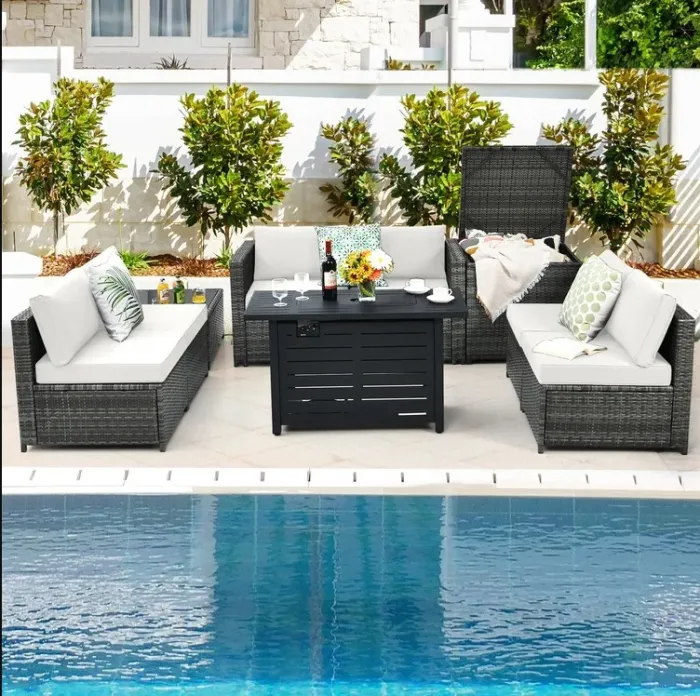 Set of 2 Adjustable Steel Mesh Zero Gravity Lounge Chair Recliners w/Pillows and Cup Holder Trays