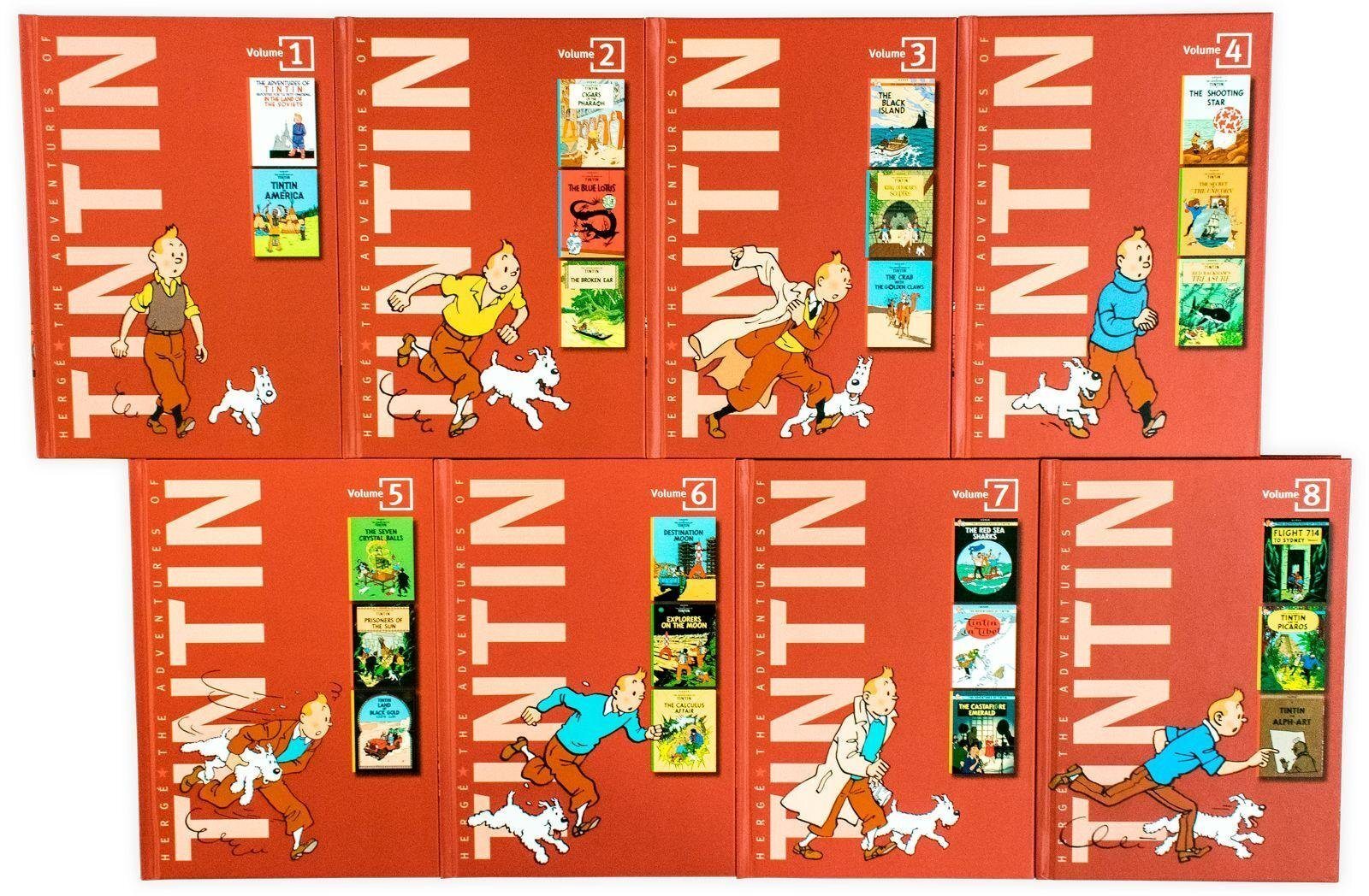 The Adventures of Tintin by Herg��: Compact Edition 8 Books Box Set - Ages 7+ - Hardback