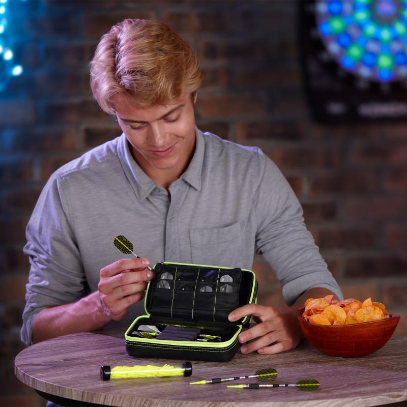 Casemaster Plazma Pro Dart Case Black with Yellow Trim and Phone Pocket