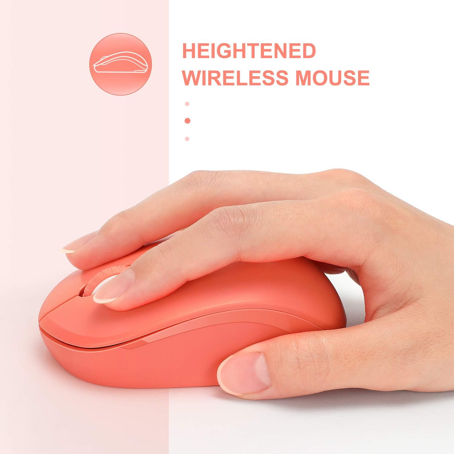 seenda Wireless Mouse, 2.4G Noiseless Mouse with USB Receiver - Portable Computer Mice for PC, Tablet, Laptop with Windows System - Mint Green