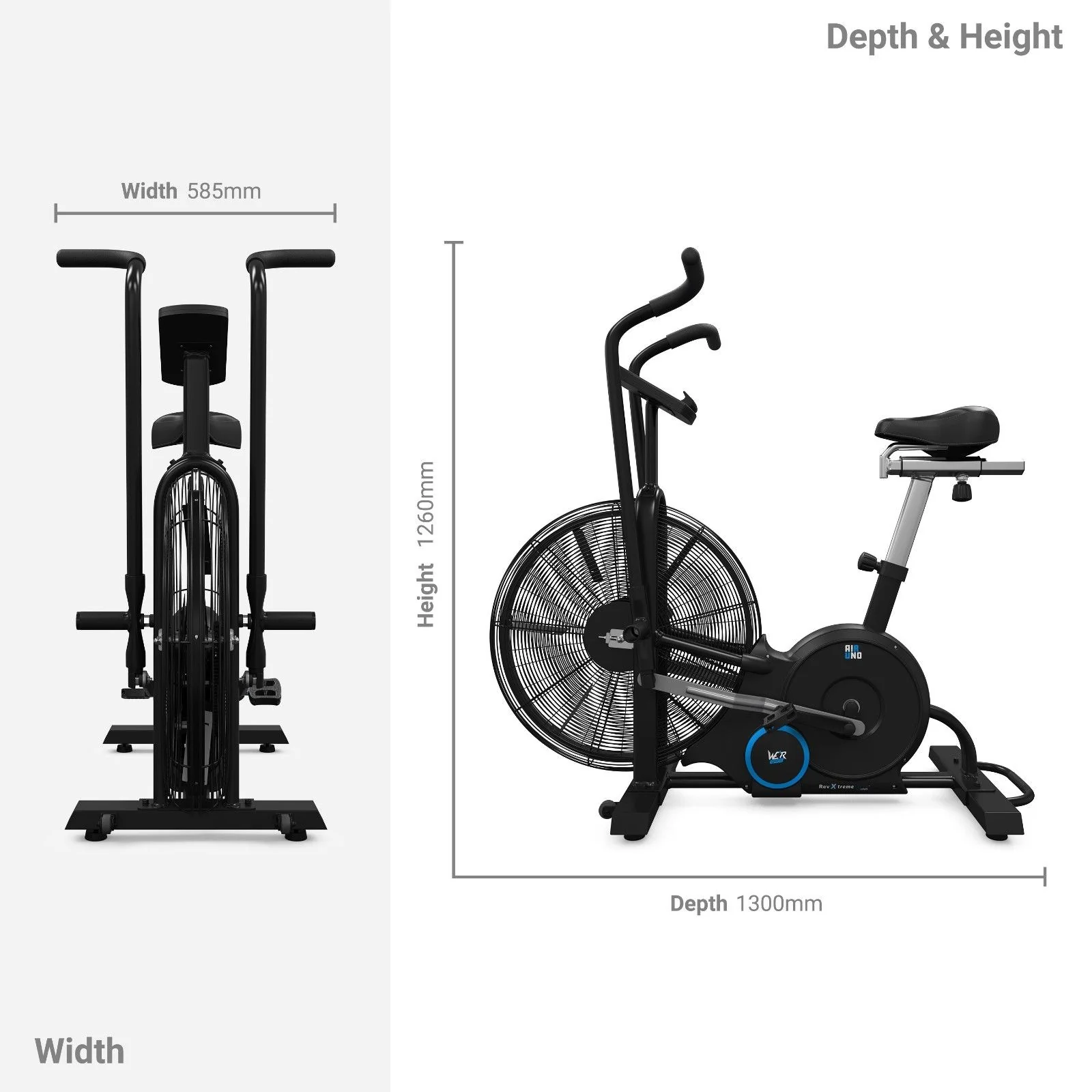 AirUno Air Assault Exercise Bike Cardio CrossTrain Fitness Cycle Heavy Duty MMA