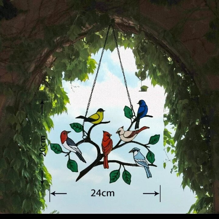 🐦🔥 Last Day 70% OFF-Birds Stained  Window  Panel Hangings🎁
