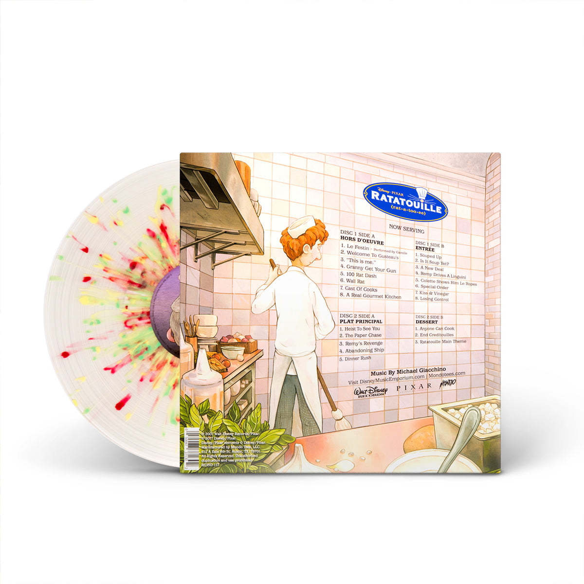 Ratatouille Original Motion Picture Soundtrack Limited Edition Red, Yellow, and Green Splatter Colored Vinyl