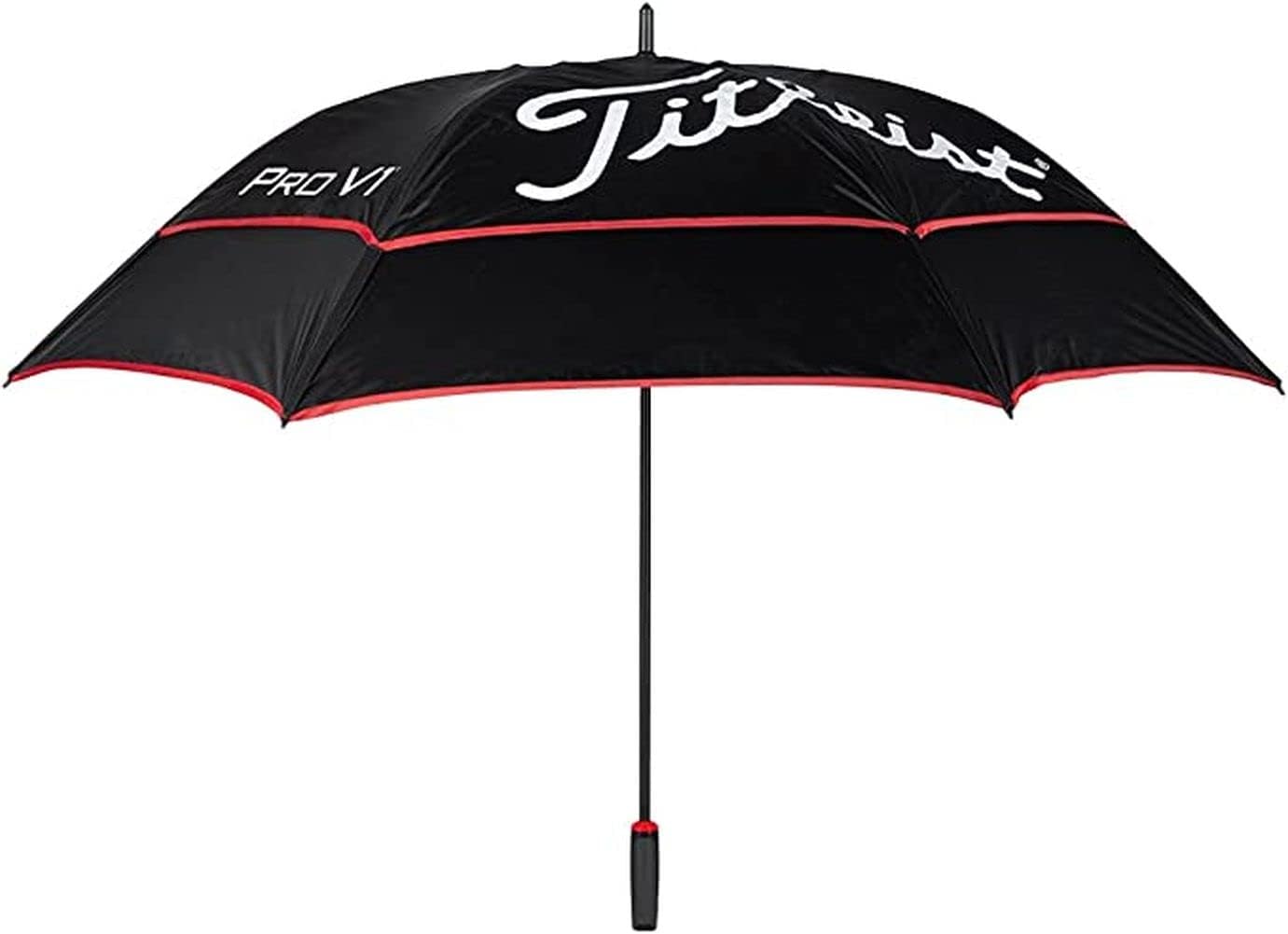 Tour Double Canopy Golf Umbrella Black/Black/Red