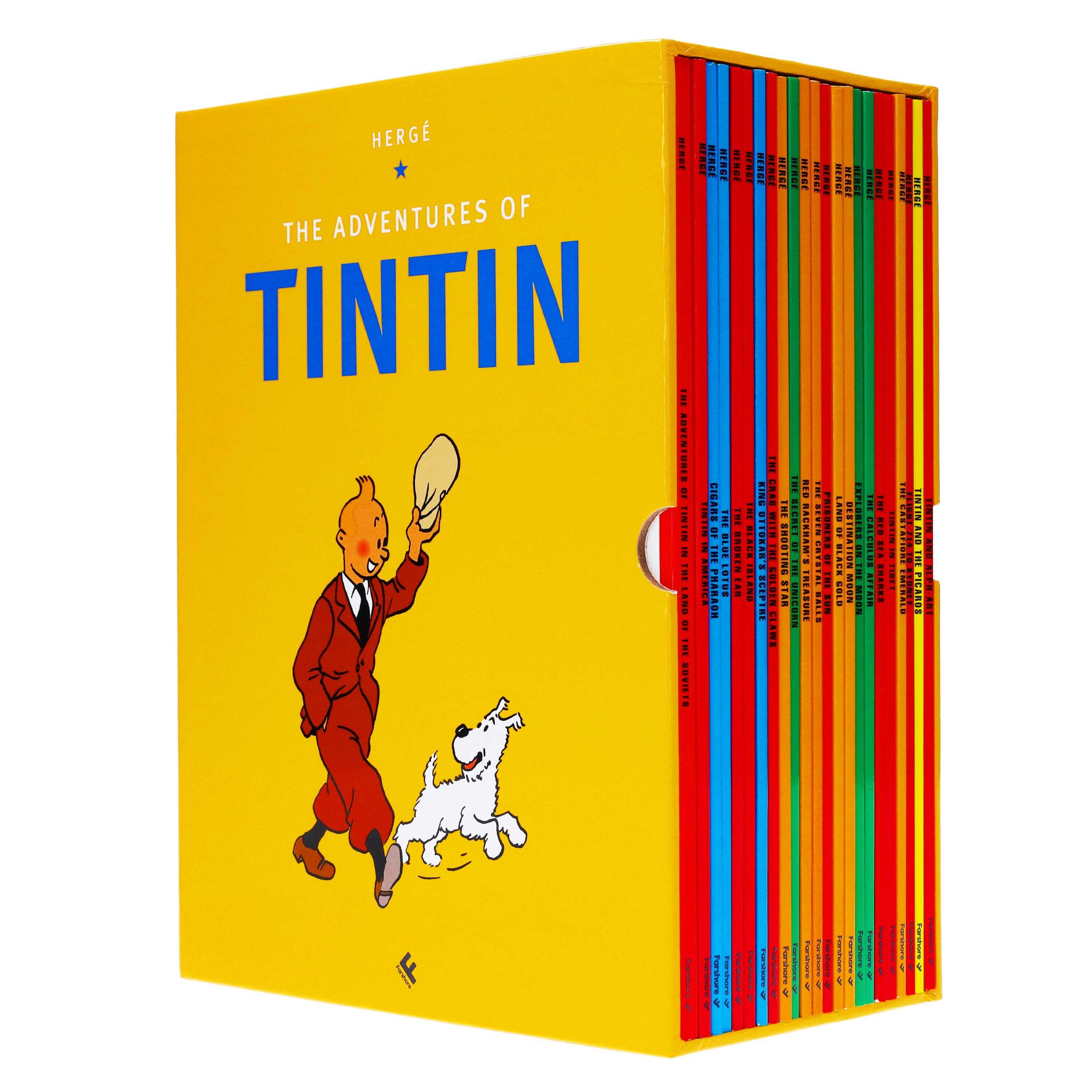 The Adventures of Tintin by Herg��: 90th Anniversary 23 Books Box Set - Ages 7+ - Paperback