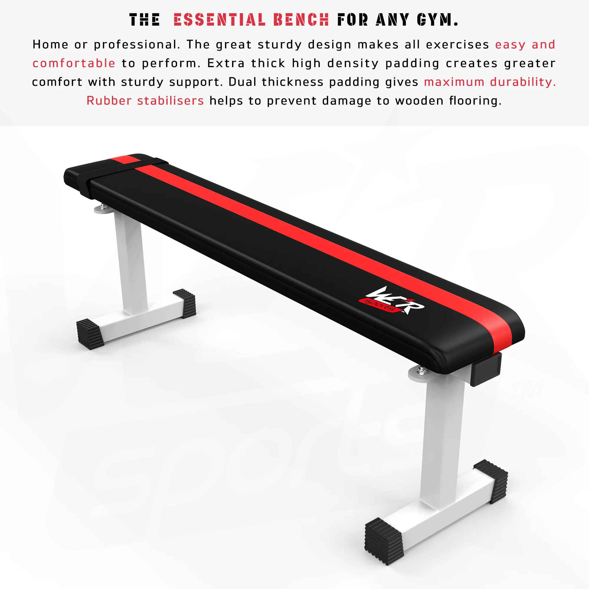 FlatPress Flat Weight Bench WHITE-RED