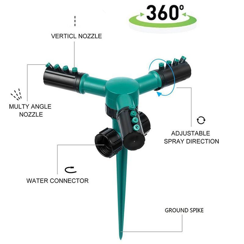 Automatic 360 Rotating Adjustable Garden Hose Watering Lawn Sprinkler