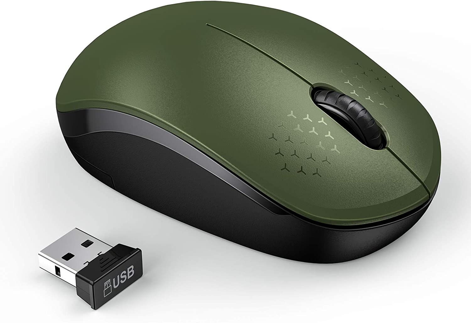 seenda Wireless Mouse, 2.4G Noiseless Mouse with USB Receiver - Portable Computer Mice for PC, Tablet, Laptop with Windows System - Mint Green