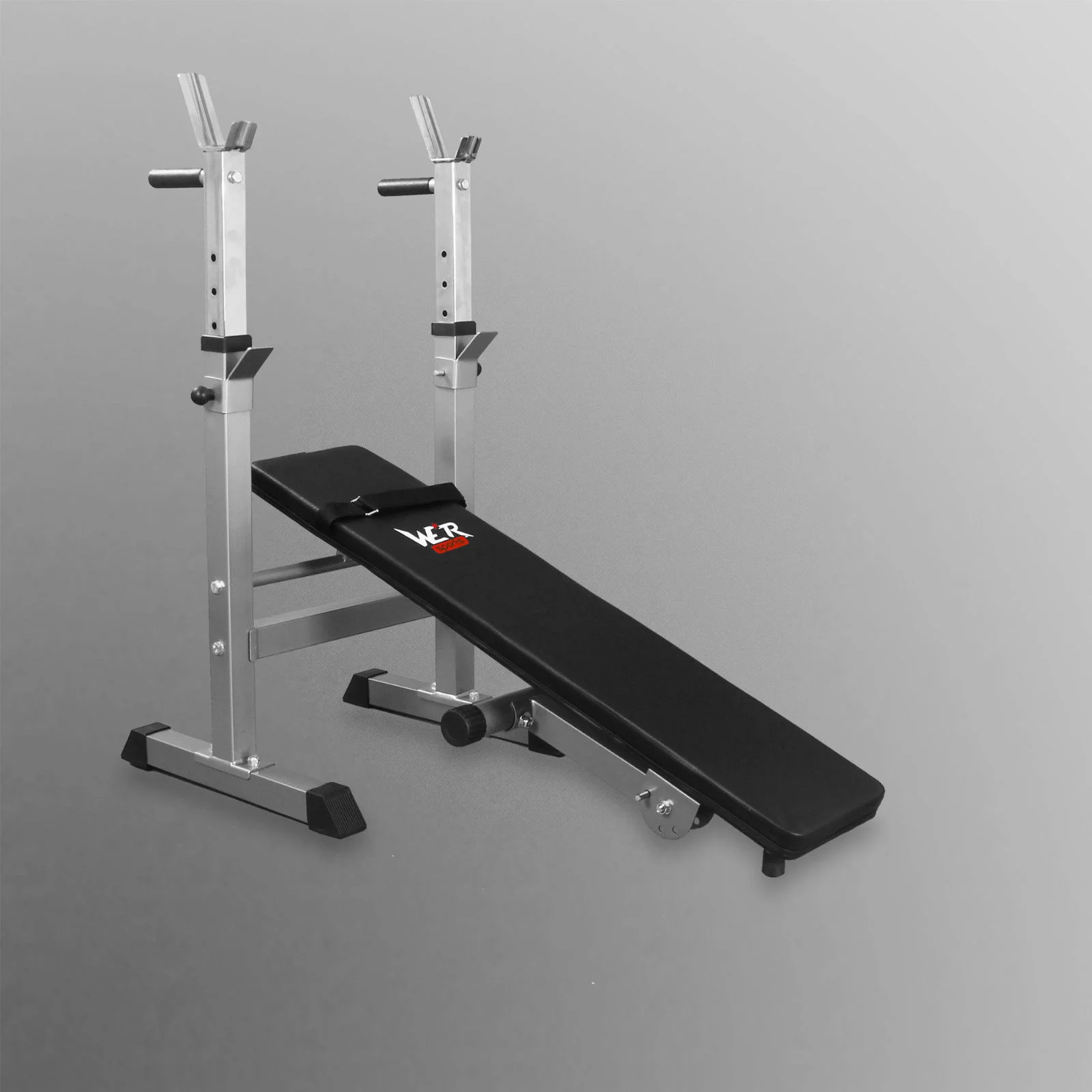 XBench 3 Flat Weight Bench With Rack SILVER-BLACK