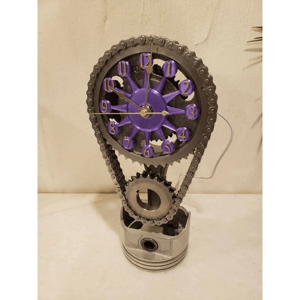 🔥Hot Sale Now🔥 CHEVY SMALL BLOCK TIMING CHAIN CLOCK, MOTORIZED, ROTATING.