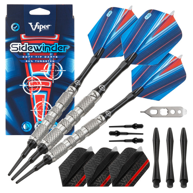Viper Sidewinder Darts 80% Tungsten Soft Tip Darts Knurled Barrel 18 Grams