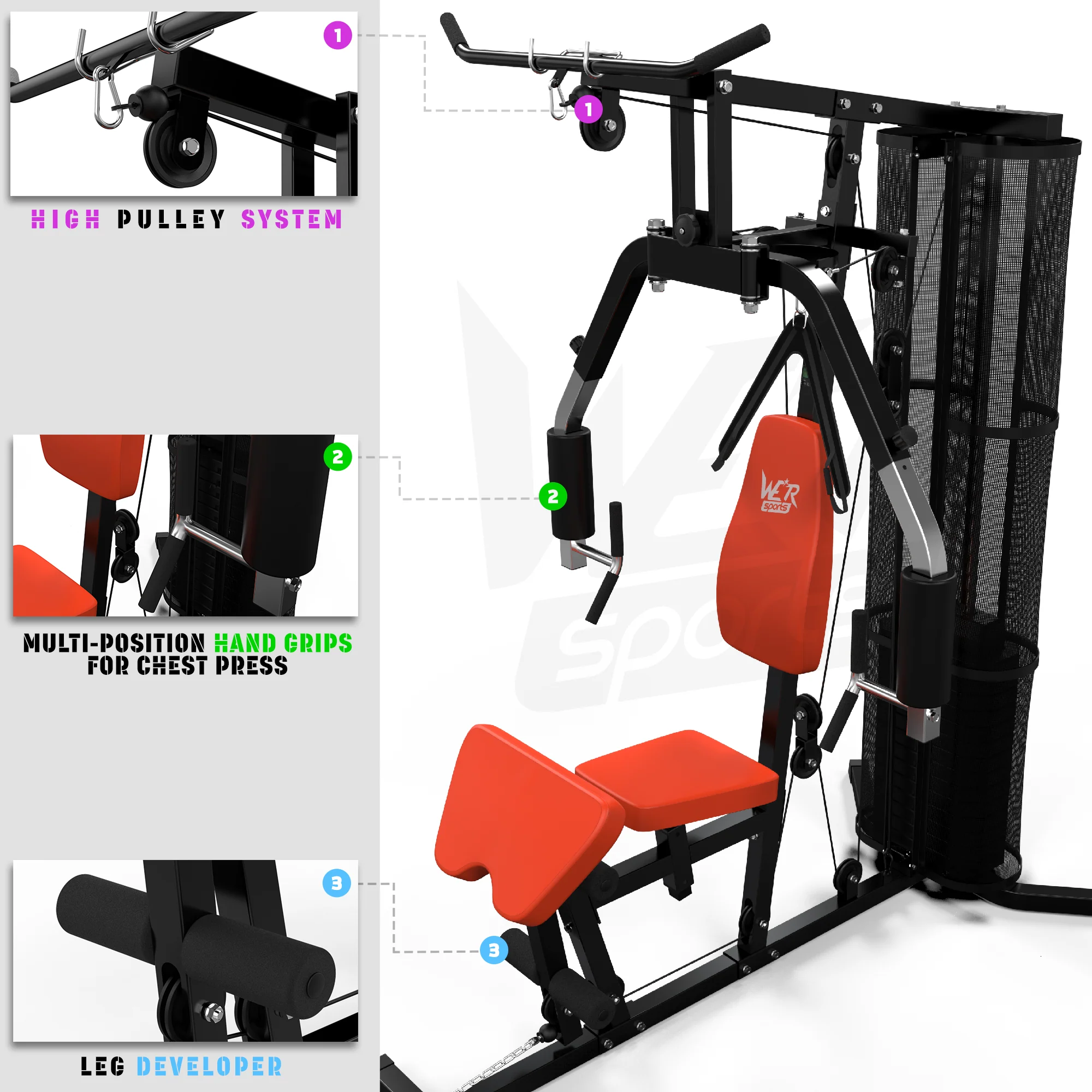VenomXtreme Home Multi Gym BLACK-ORANGE