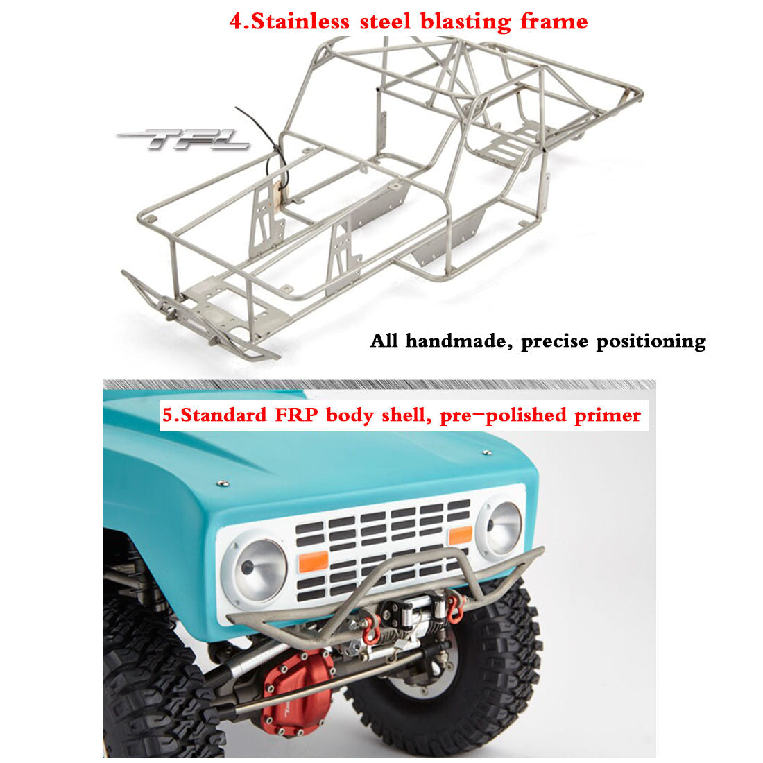 TFL Bronco C1508 1/10 4WD Full Metal RC Crawler Car - Car Shell Painting KIT Version