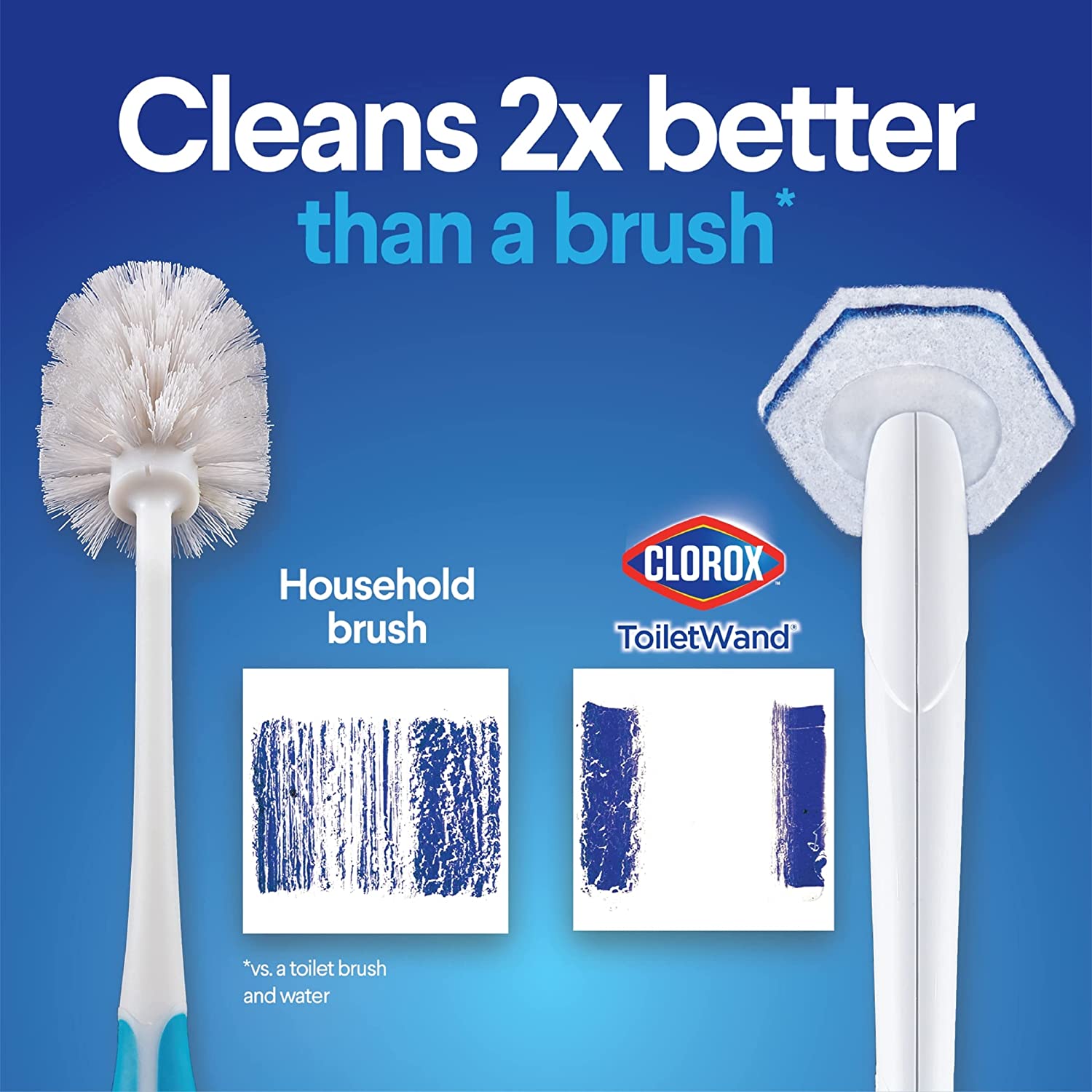 Clorox ToiletWand Disposable Toilet Cleaning Kit, Toilet Brush, Toilet and Bathroom Cleaning System with Storage Caddy and 16 Disinfecting ToiletWand Refill Heads