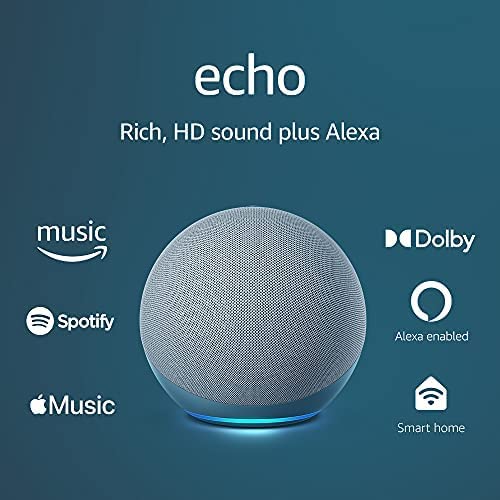 Echo (4th Gen) | With premium sound, smart home hub, and Alexa | Glacier White