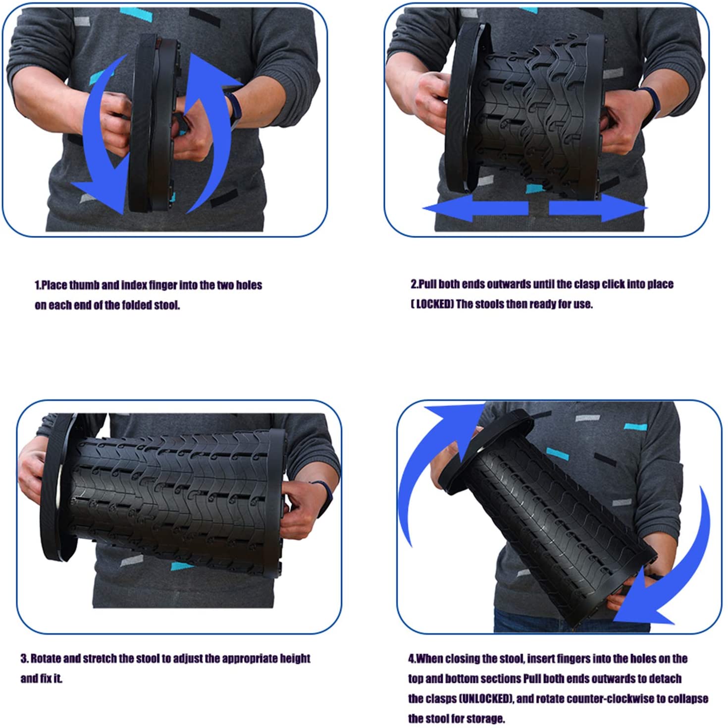 2021 Upgraded Retractable Folding Stool