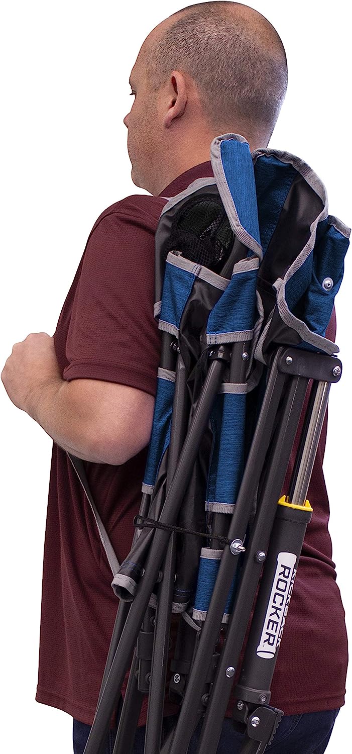 Outdoor Freestyle Rocker Portable Rocking Chair & Outdoor Camping Chair, ergonomic Nylon, Indigo Blue