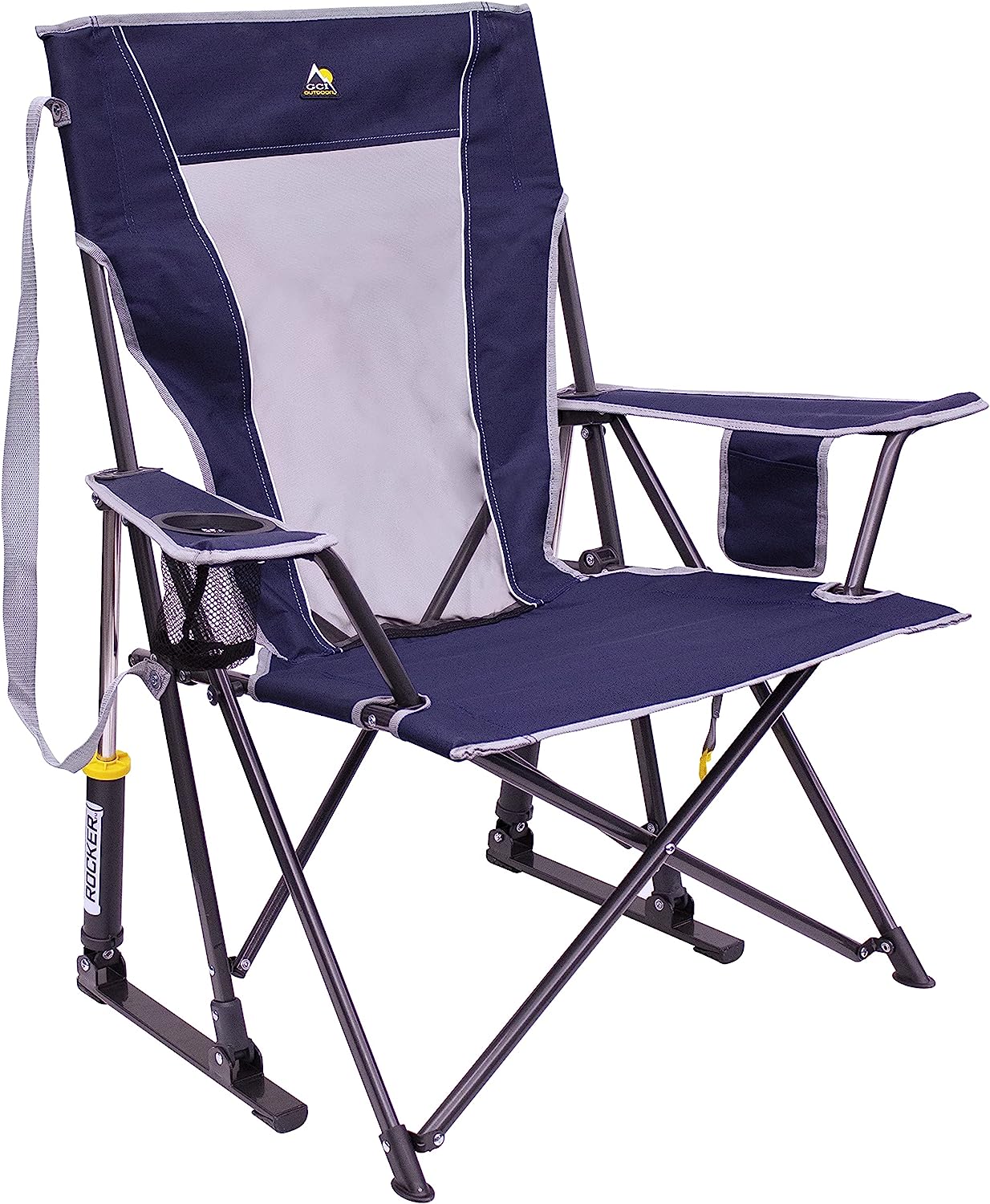 Outdoor Freestyle Rocker Portable Rocking Chair & Outdoor Camping Chair, ergonomic Nylon, Indigo Blue