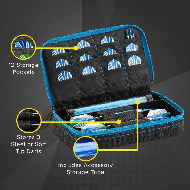 Casemaster Plazma Dart Case Black with Blue Trim