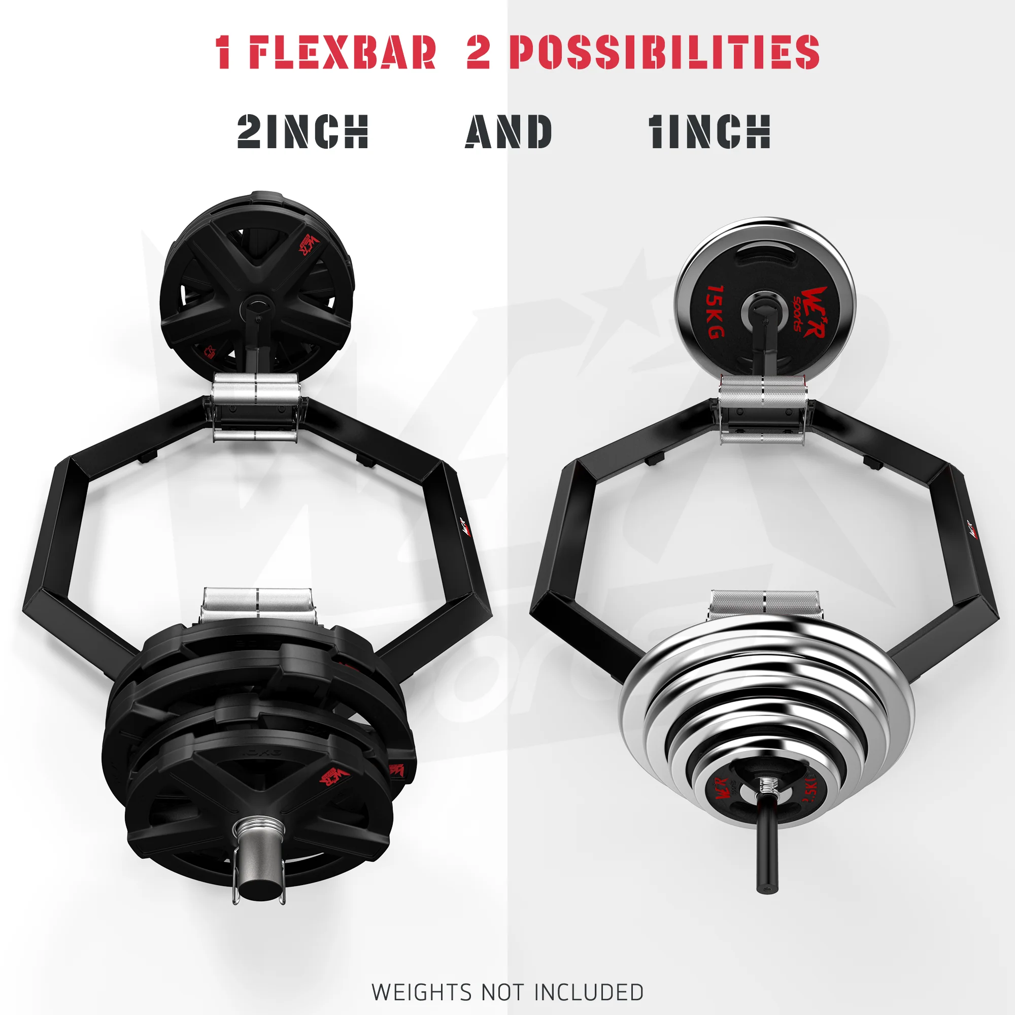 FlexBar Commercial Multi Grip Super Hex Trap Bar Dead Lift & Shrug Bar