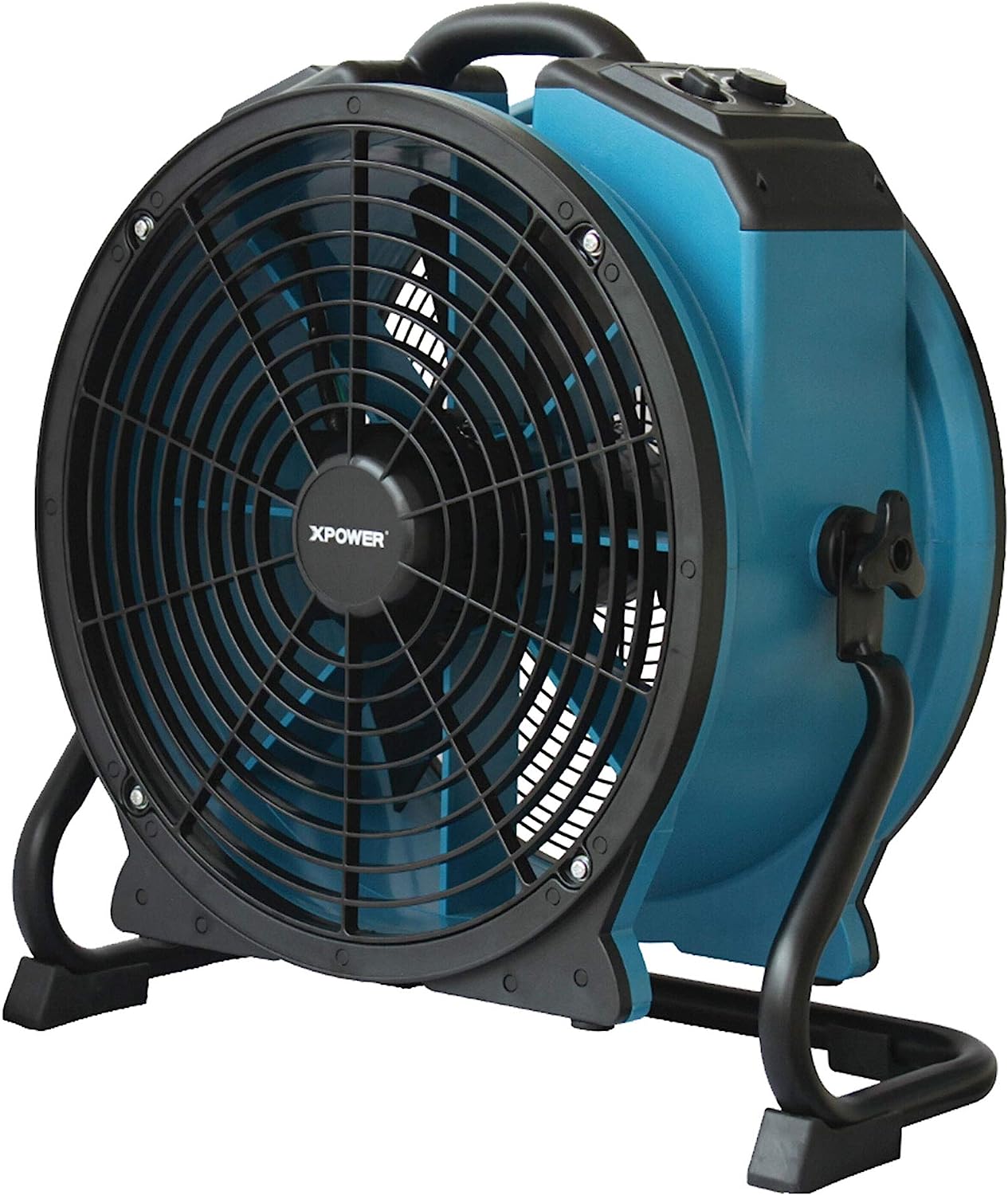 XPOWER X-47ATR 1/3 HP Sealed Motor Axial Air Mover Fan - with Variable Speed Control, 3 Hour Timer - Blue (6 Fans)