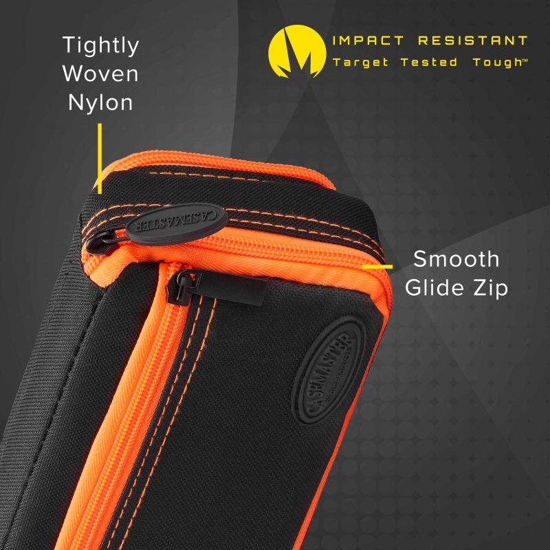 Casemaster Plazma Plus Dart Case Black with Orange Trim and Phone Pocket