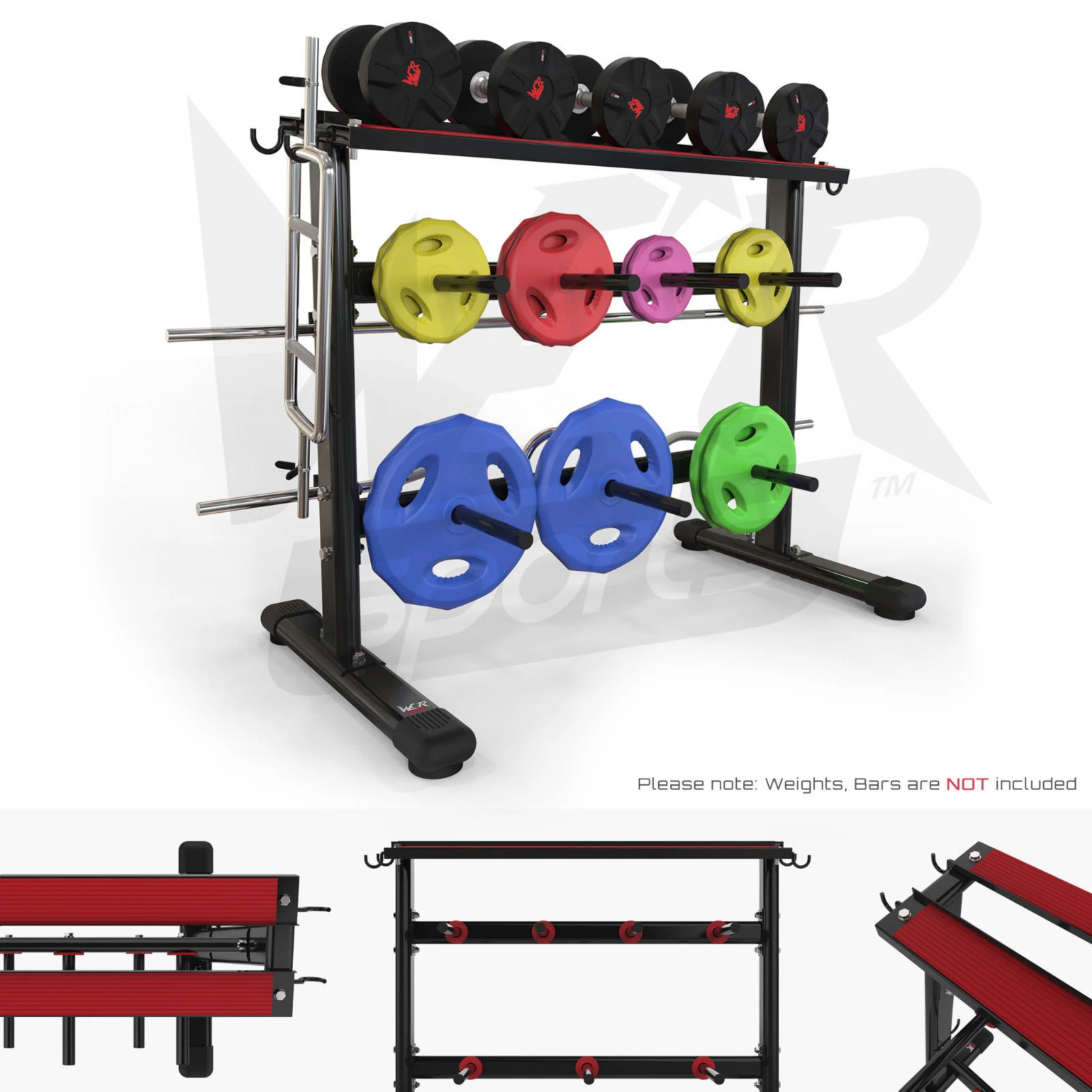 Dumbbell & Weight Plate Storage Rack Stand Holder Home Gym Workout