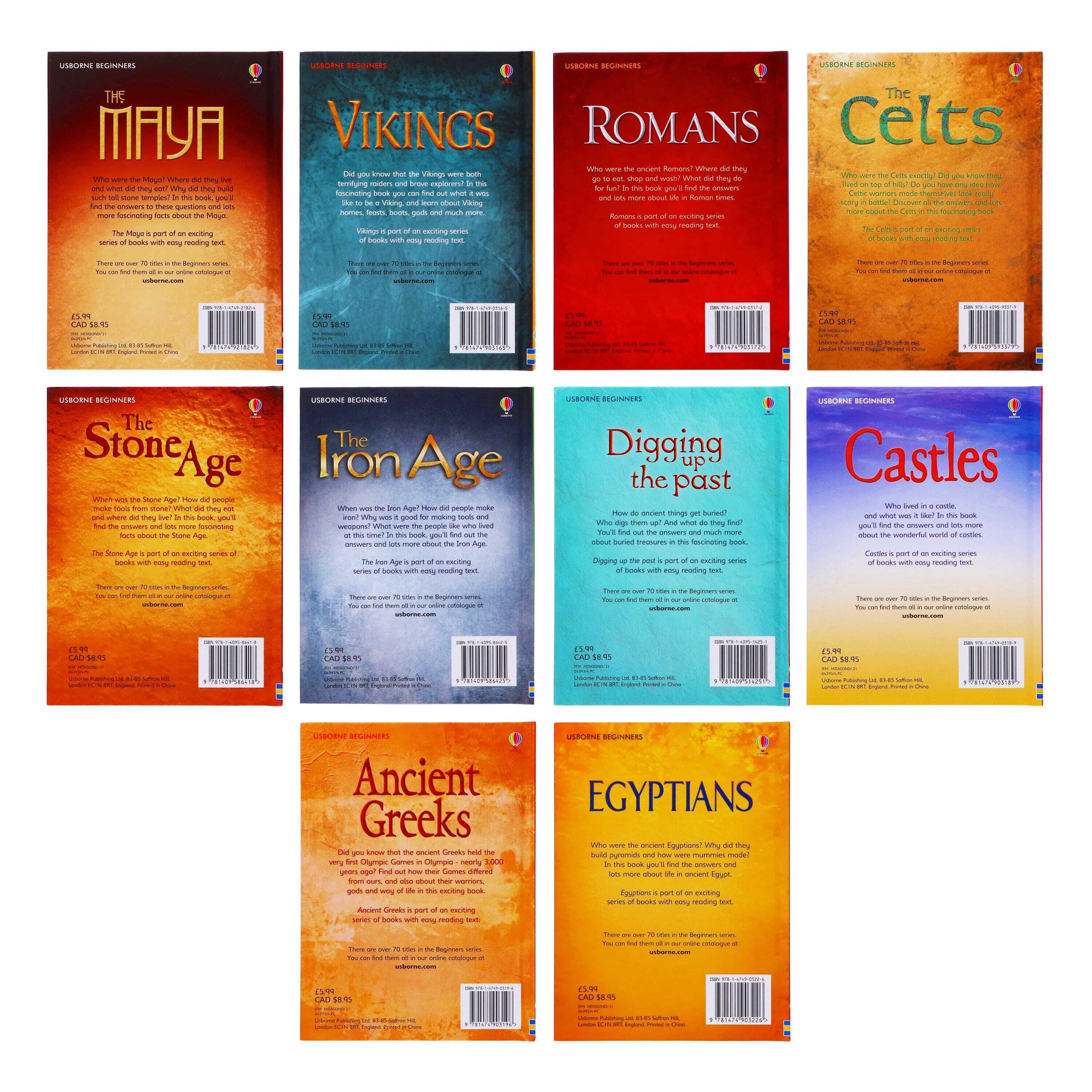 Usborne Beginners History 10 Books Collection Box Set - Ages 9-14 - Hardback