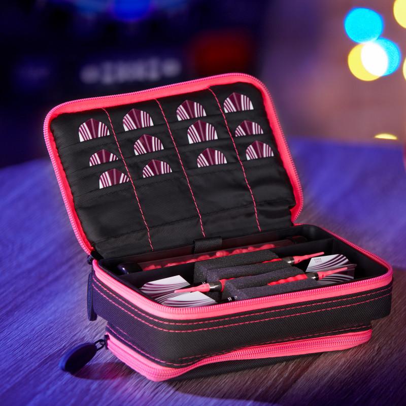 Casemaster Plazma Plus Dart Case Black with Pink Trim and Phone Pocket