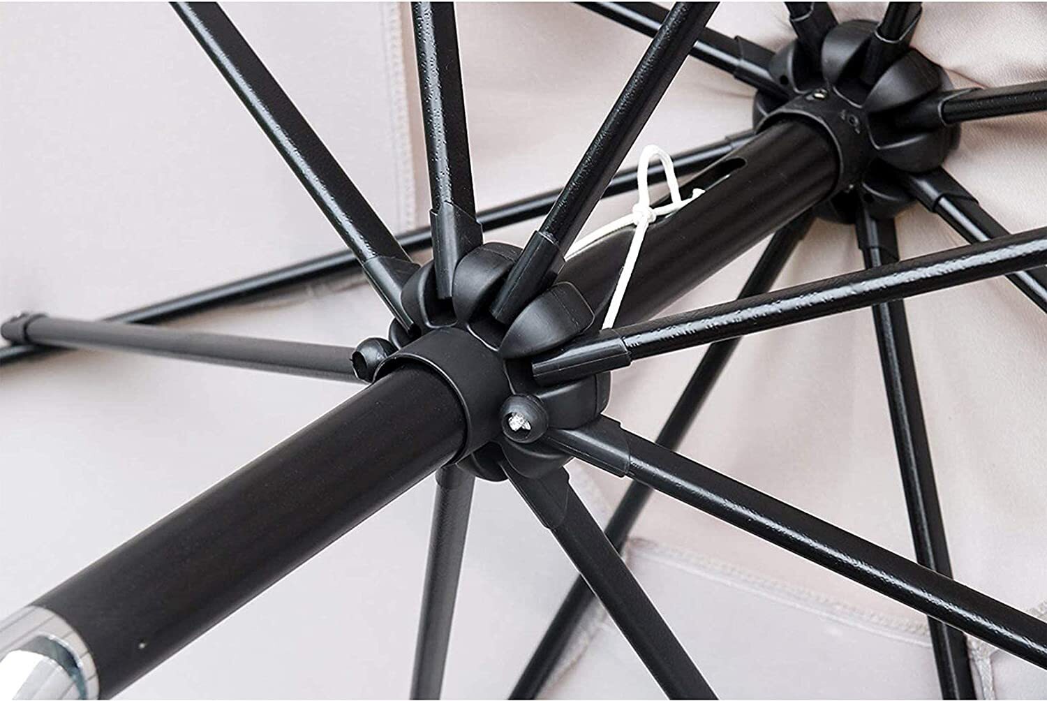 9' Outdoor Market Patio Umbrella with Push Button Tilt and Crank, 8 Ribs (Tan)