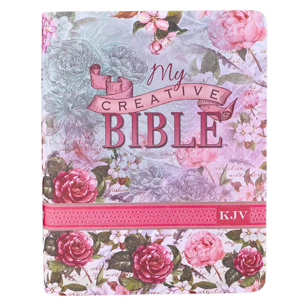 KJV Holy Bible, My Creative Bible, Faux Leather Flexcover - Ribbon Marker, King James Version, Pink Floral Flexibound – April 11, 2016