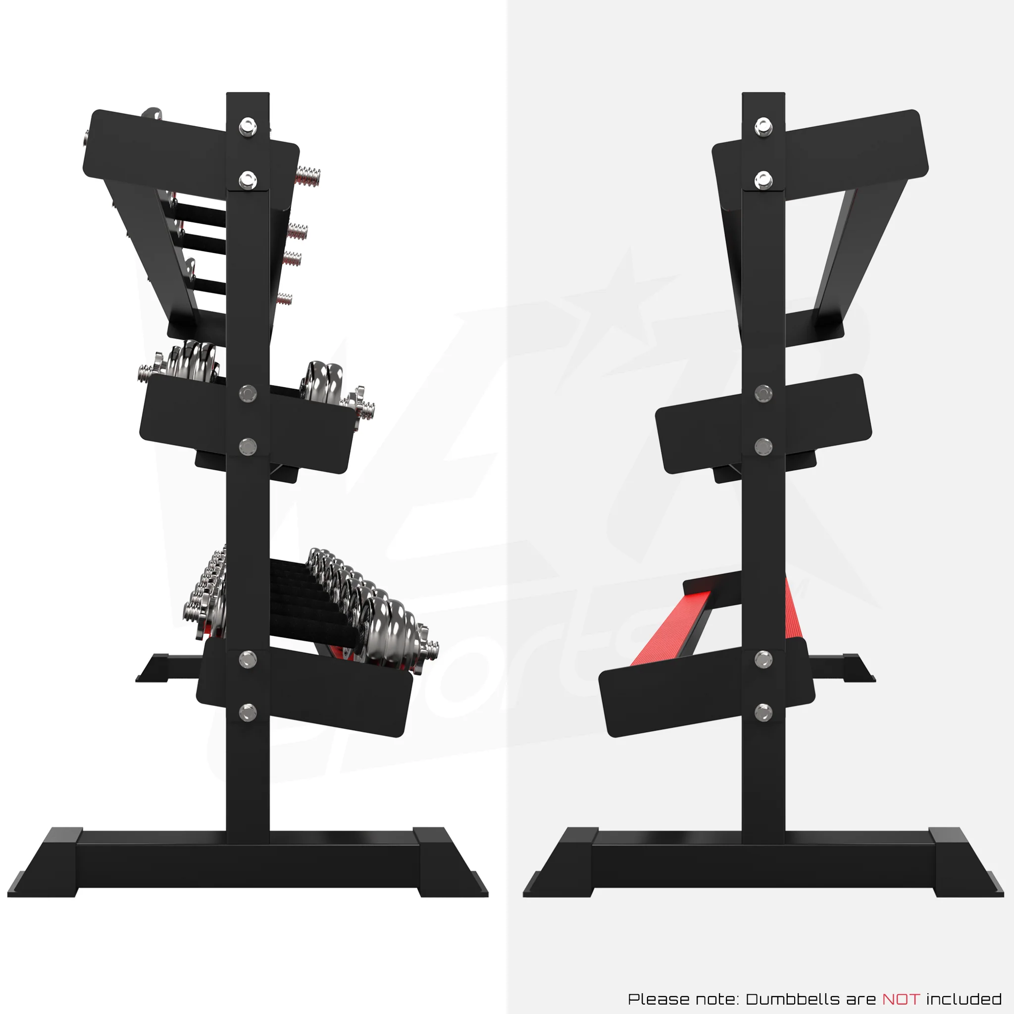 We R Sports 3 Tier Dumbbell Rack - Black