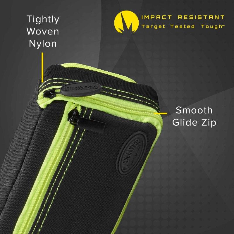 Casemaster Plazma Plus Dart Case Black with Yellow Trim and Phone Pocket