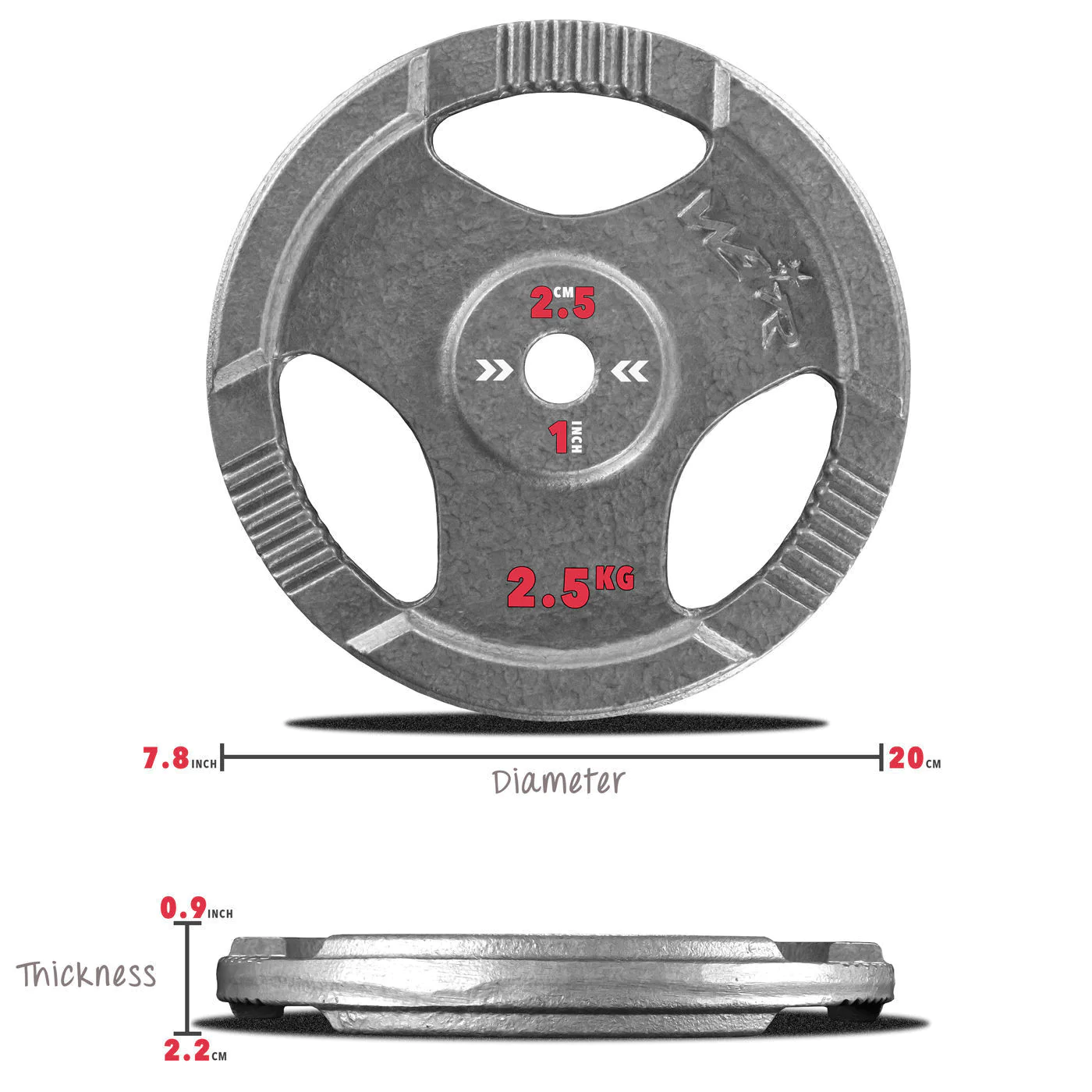 TriFlex Cast Iron Tri-Grip Weight Plate 1