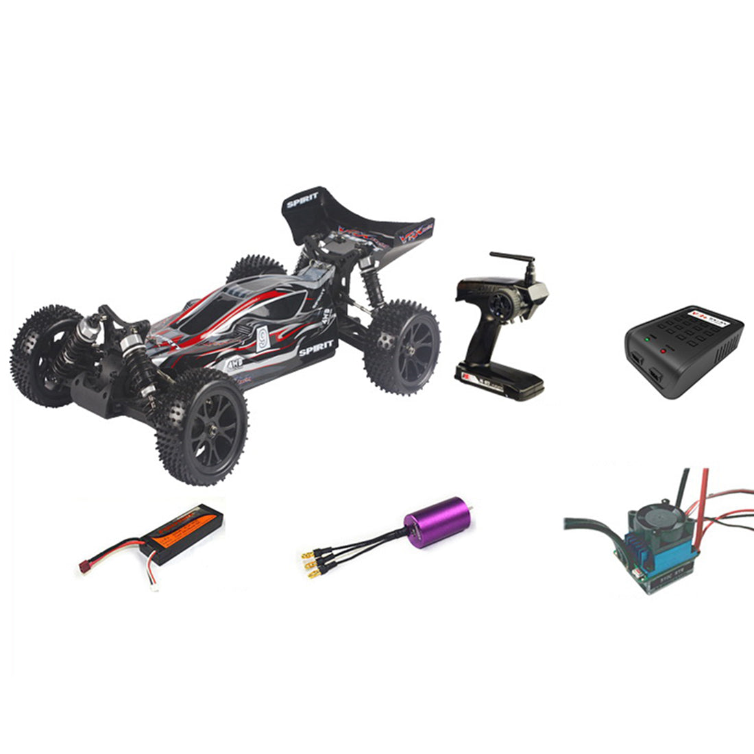 VRX RH1016 1/10 Scale 4WD Brushed RTR Off-road Buggy 2.4GHz RC Car with 400A ESC, 550 Motor
