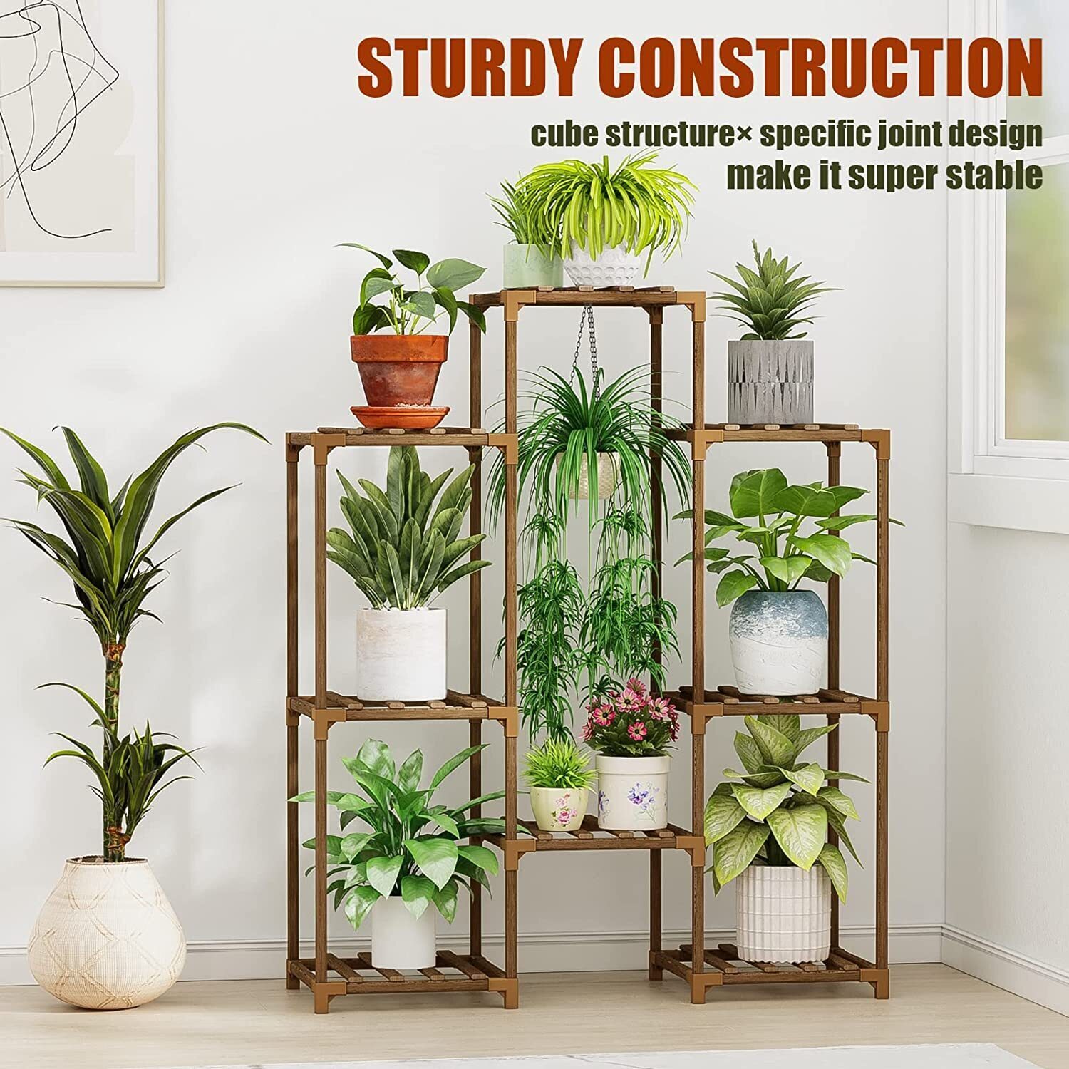 Plant stand indoor plant stand wooden outdoor multi-layer plant stand