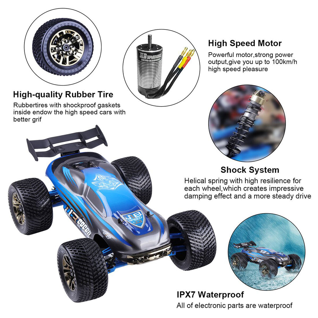 JLB Racing J3 SPEED 1/10 4WD 2.4G 120A Off-road Brushless ESC Waterproof RC Truggy Remote Control Racing Truck - RTR
