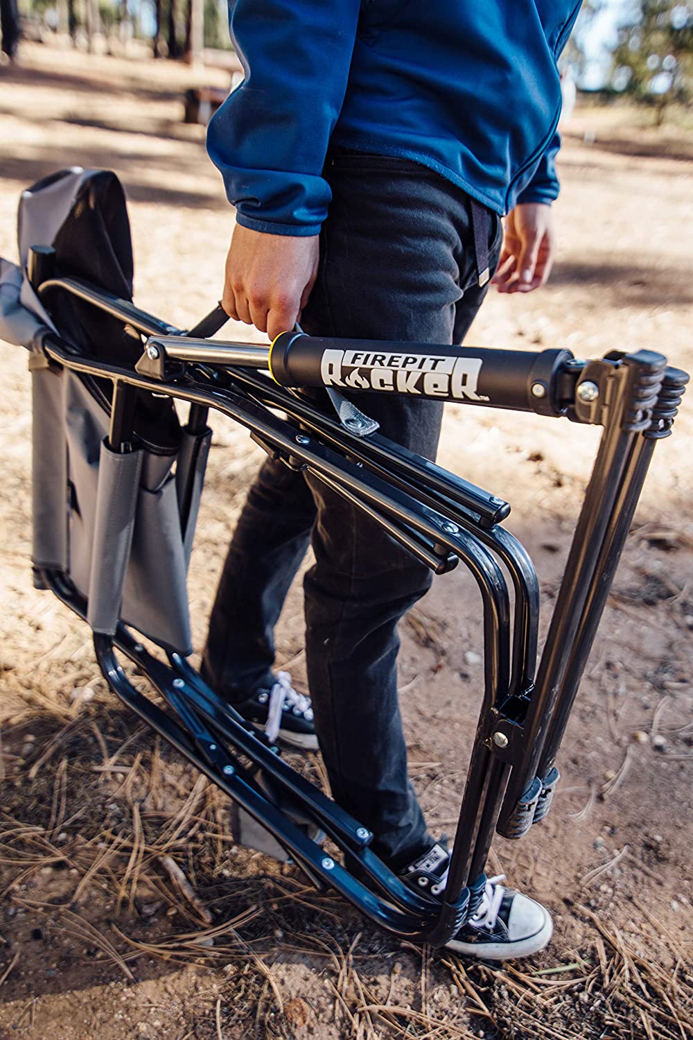 Outdoor Freestyle Rocker Portable Rocking Chair & Outdoor Camping Chair, ergonomic Nylon, Indigo Blue