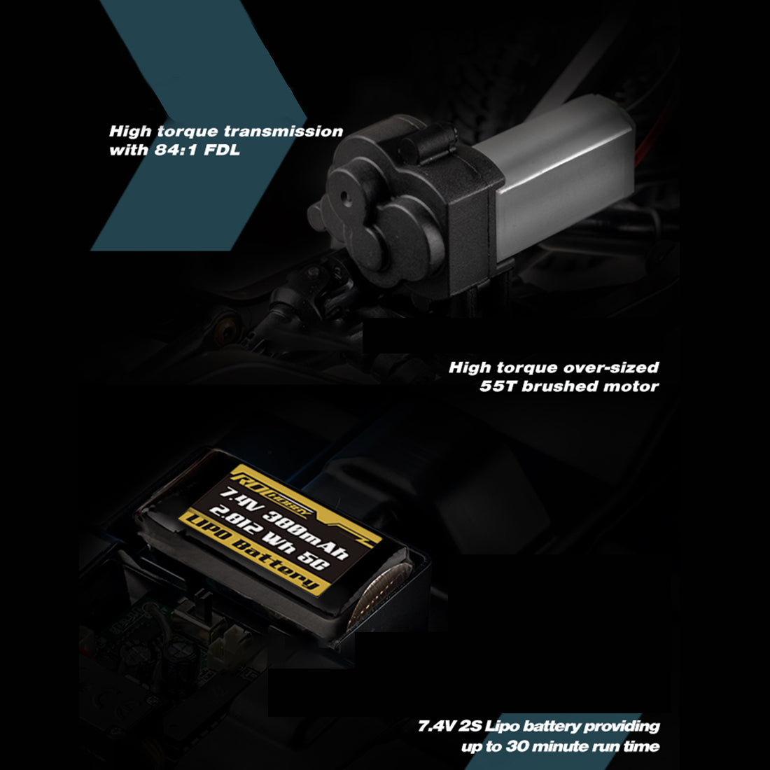 RC Car ROCHOBBY 1/18 KATANA V2 2.4Ghz RC Car 4WD Remote Control Off-road Vehicle Crawler (RTR)