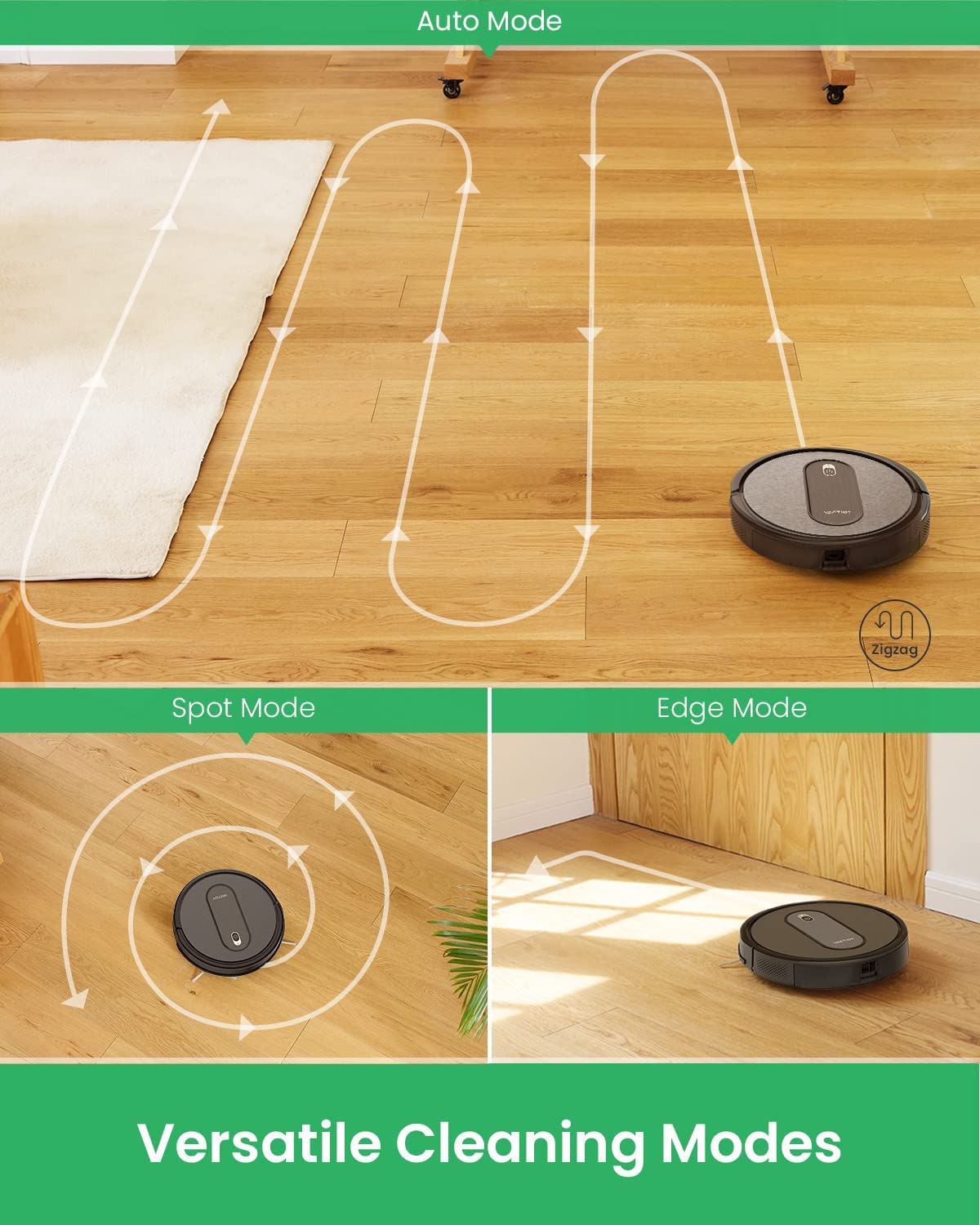 Vactidy T6 Robot Vacuum, Slim, Quiet, Automatic Self-Charging Robotic Vacuum Cleaner, Daily Schedule Cleaning, 2.4GHz WiFi/App/Alexa/Siri Control, Good for Pet Hair, Hard Floor and Low Pile Carpet