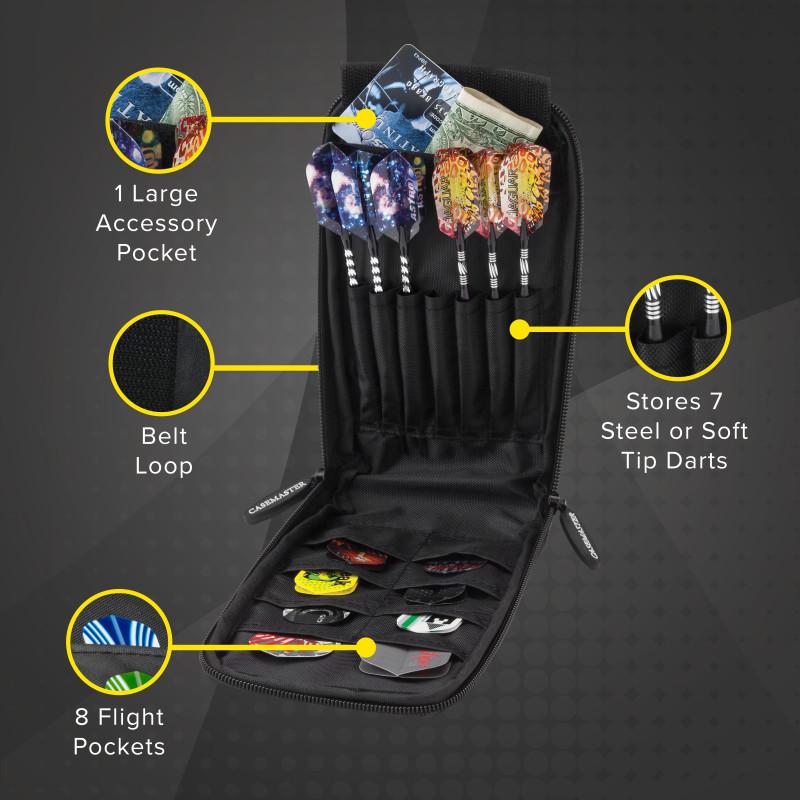 Casemaster Mini Pro Leatherette Dart Case Black