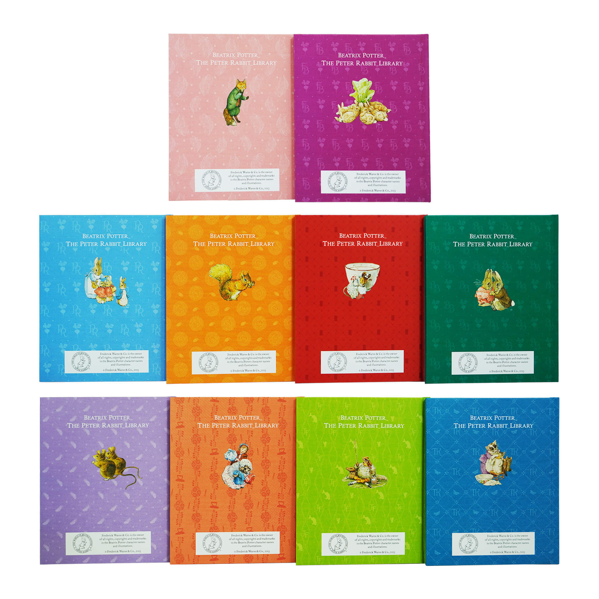 Peter Rabbit Library Coloured Jackets 10 Books Box Set Collection by Beatrix Potter - Ages 5-7 - Hardback